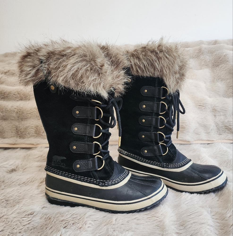 Sorel Black Arctic Winter Boots With Removable Lining, Size 9